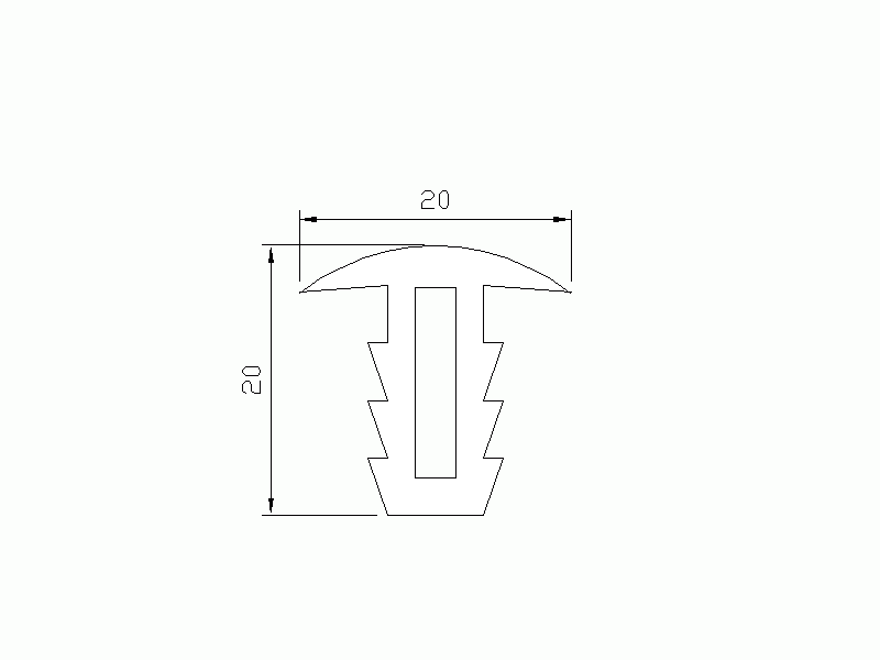 Profil en Silicone P378B - format de type Double Trou - forme irrégulier