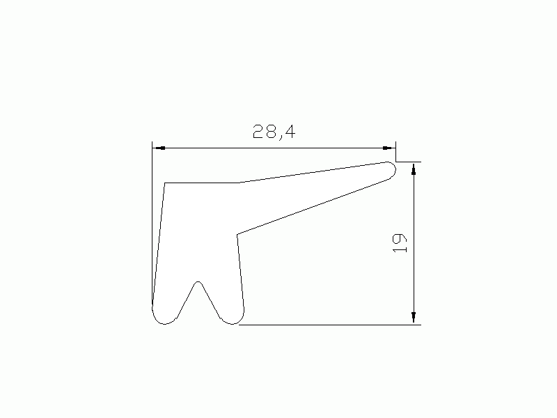 Profil en Silicone P37N - format de type Labiée - forme irrégulier