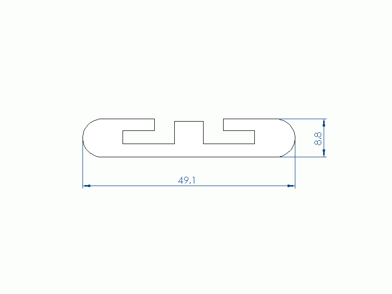 Profil en Silicone P40842E - format de type T - forme irrégulier