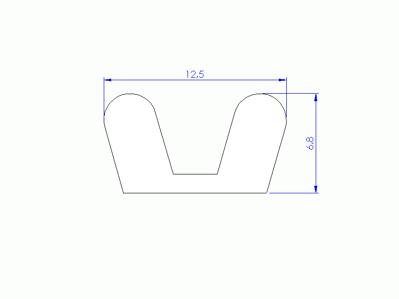 Profil en Silicone P40965CO - format de type U - forme irrégulier