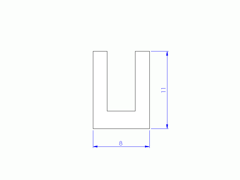 Profil en Silicone P40965CV - format de type U - forme irrégulier