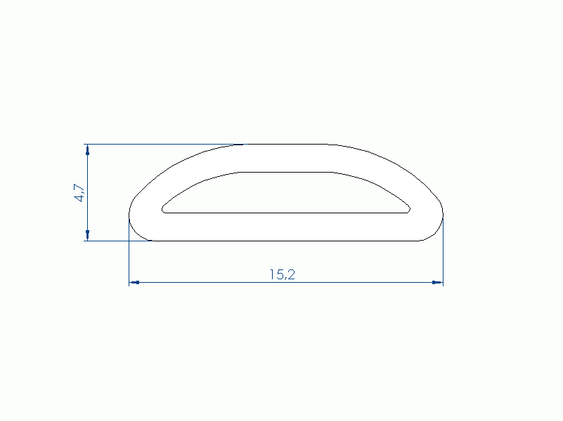 Profil en Silicone P40965CY - format de type Tuyau - forme irrégulier