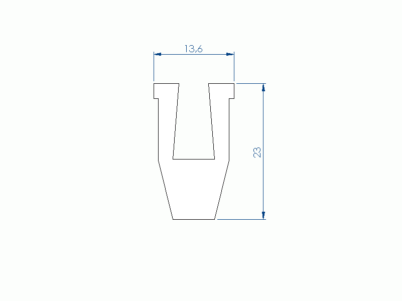 Profil en Silicone P40965JU - format de type U - forme irrégulier