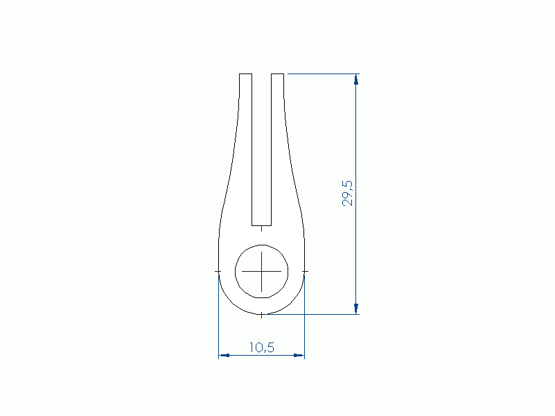 Profil en Silicone P40965JW - format de type U - forme irrégulier