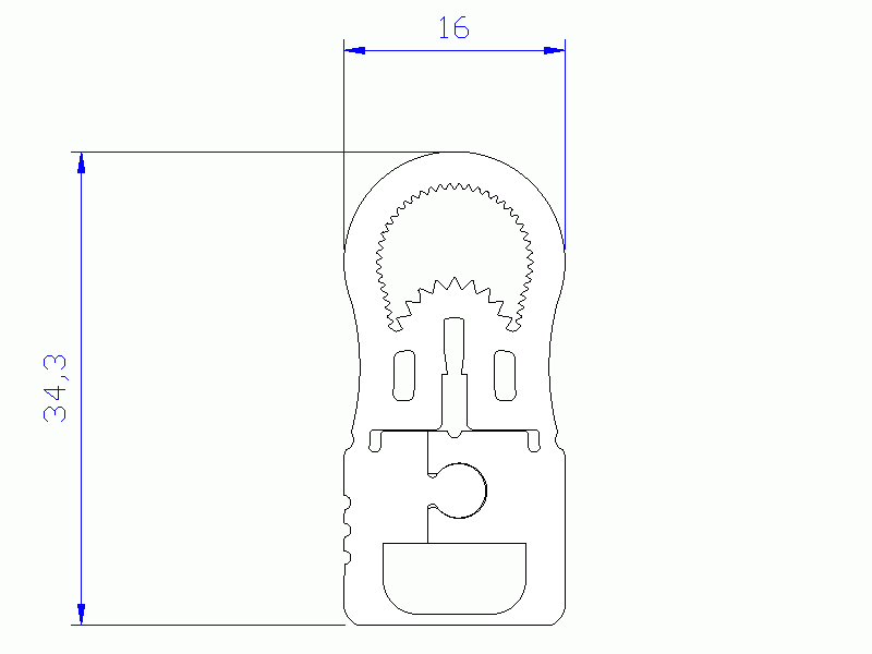 Profil en Silicone P41D - format de type Double Trou - forme irrégulier