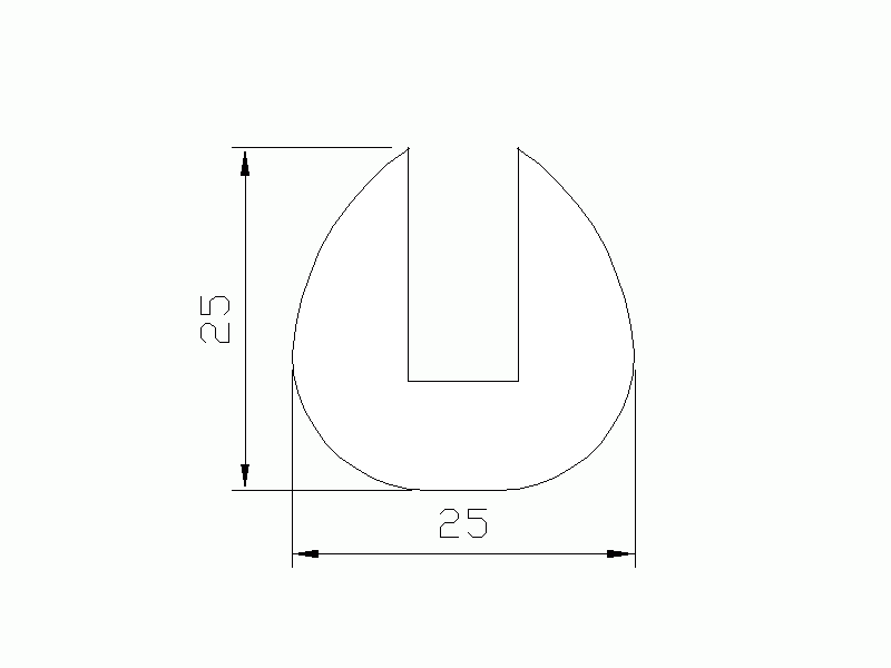 Profil en Silicone P41M - format de type U - forme irrégulier