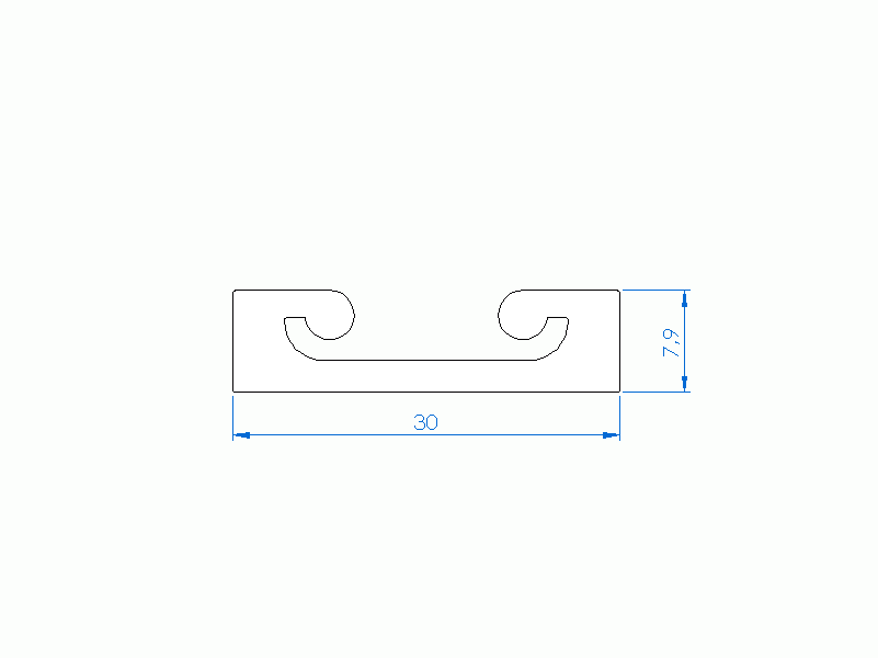 Profil en Silicone P4493 - format de type Profilé Plat - forme irrégulier