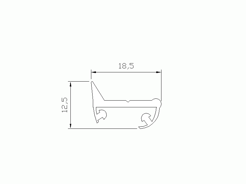 Profil en Silicone P500-672 - format de type h - forme irrégulier