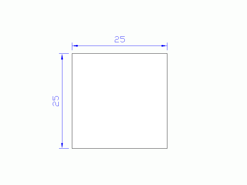 Profil en Silicone P502525 - format de type Carré - forme régulière