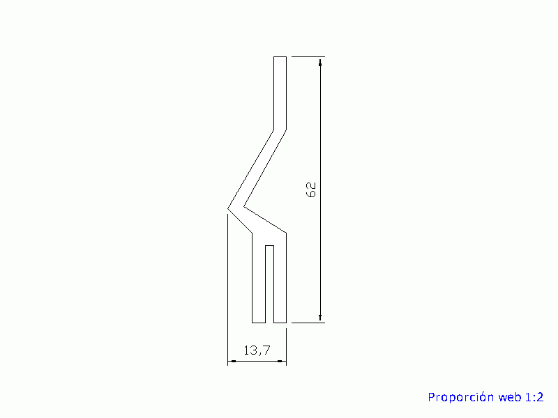 Profil en Silicone P513 - format de type h - forme irrégulier