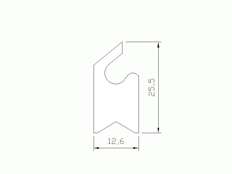 Profil en Silicone P551B - format de type Labiée - forme irrégulier