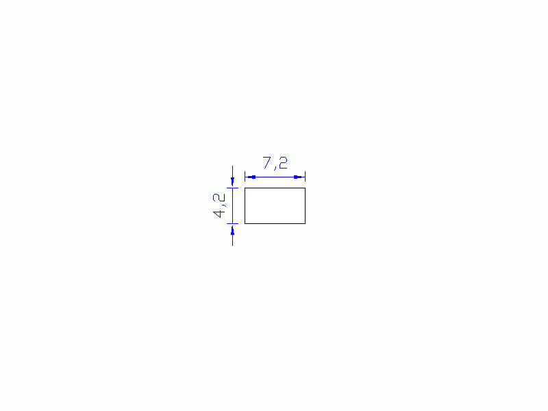 Profil en Silicone P6007,204,2 - format de type Rectangle - forme régulière