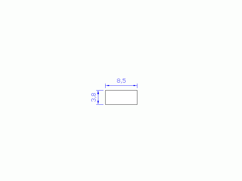 Profil en Silicone P6008,503,8 - format de type Rectangle - forme régulière
