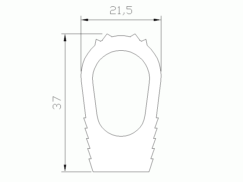 Profil en Silicone P600E - format de type D - forme irrégulier