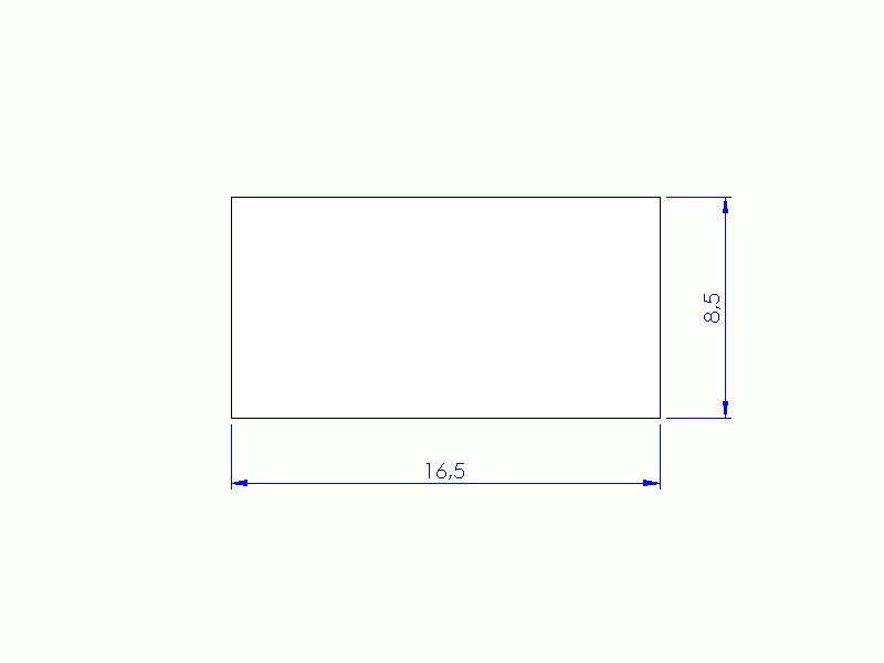 Profil en Silicone P6016,508,5 - format de type Rectangle - forme régulière