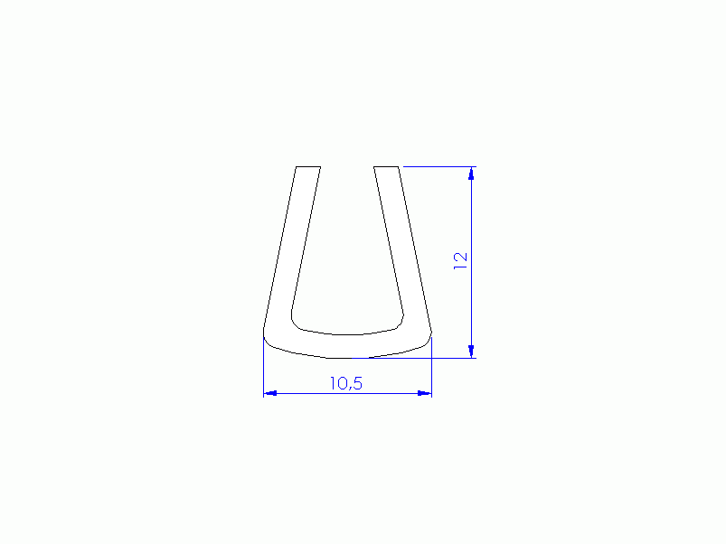 Profil en Silicone P638B - format de type U - forme irrégulier