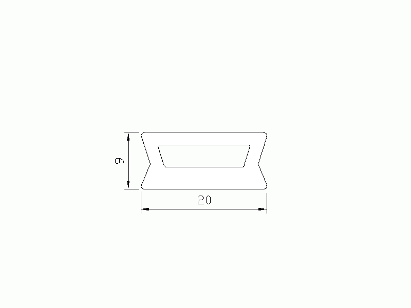 Profil en Silicone P682BC - format de type D - forme irrégulier