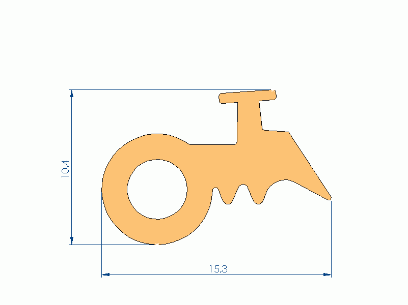 Profil en Silicone P696CL - format de type Tuyau - forme irrégulier