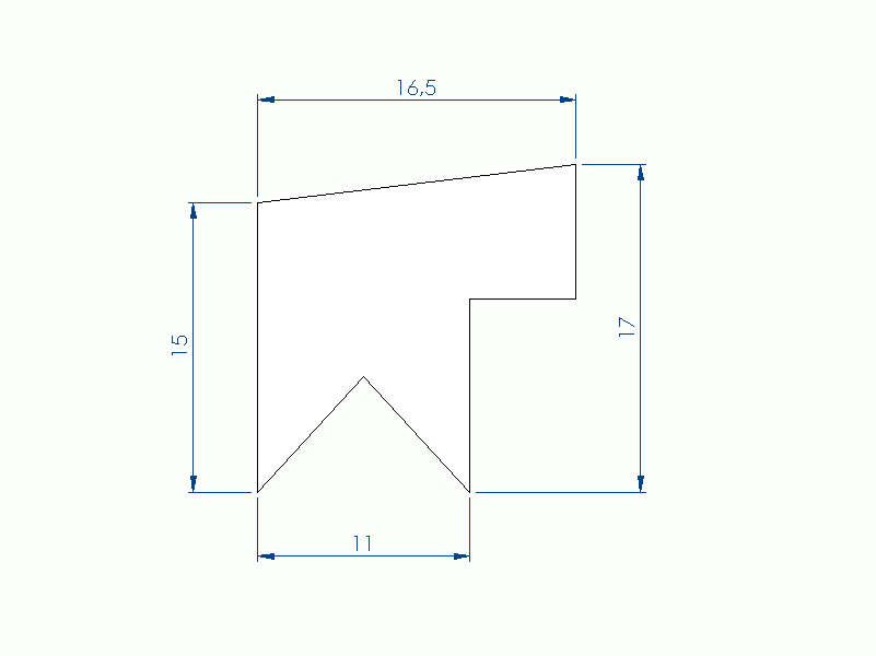 Profil en Silicone P696DJ - format de type Labiée - forme irrégulier