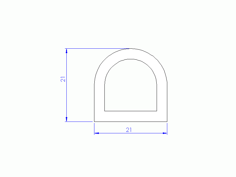 Profil en Silicone P696R - format de type D - forme irrégulier