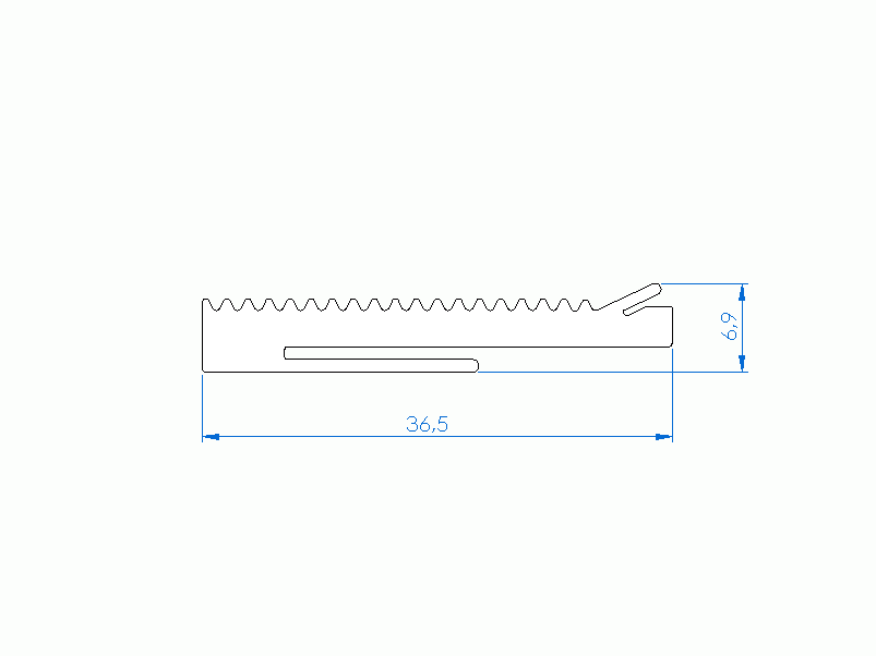 Profil en Silicone P696V - format de type Profilé Plat - forme irrégulier