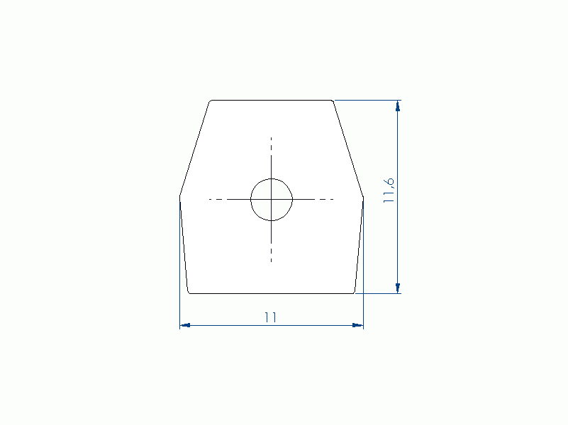 Profil en Silicone P70011A - format de type Trapèze - forme irrégulier