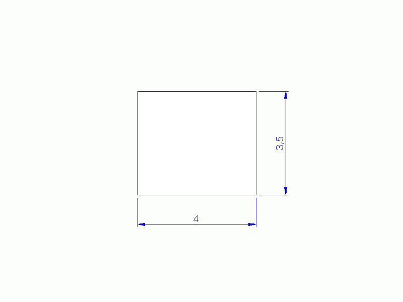 Profil en Silicone P70043,5 - format de type Carré - forme régulière