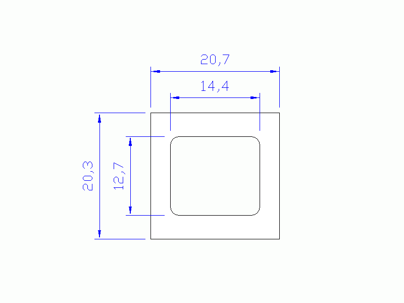 Profil en Silicone P711D - format de type Carré - forme régulière