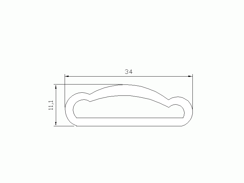 Profil en Silicone P738J - format de type Tuyau - forme irrégulier