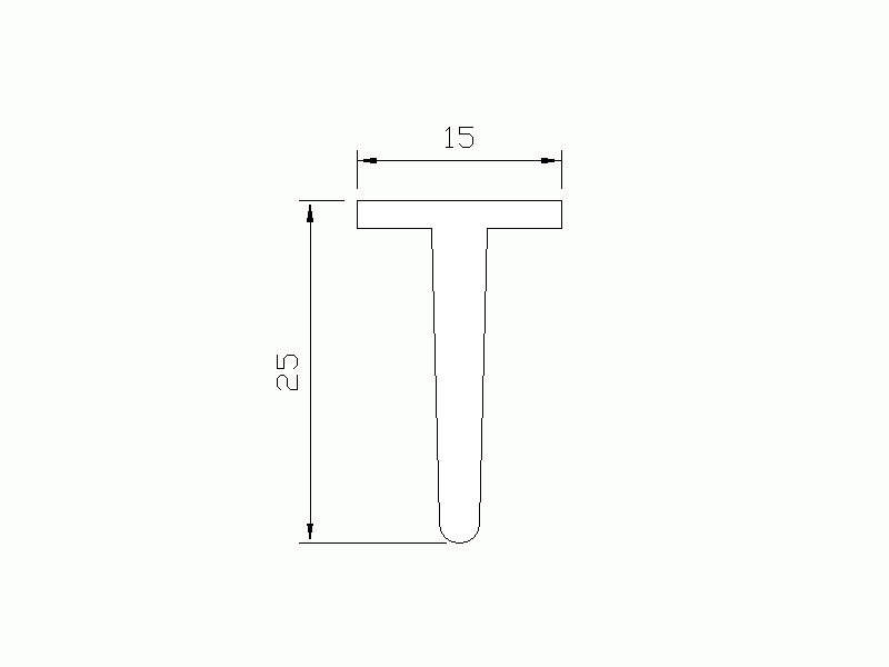 Profil en Silicone P822AC - format de type T - forme irrégulier