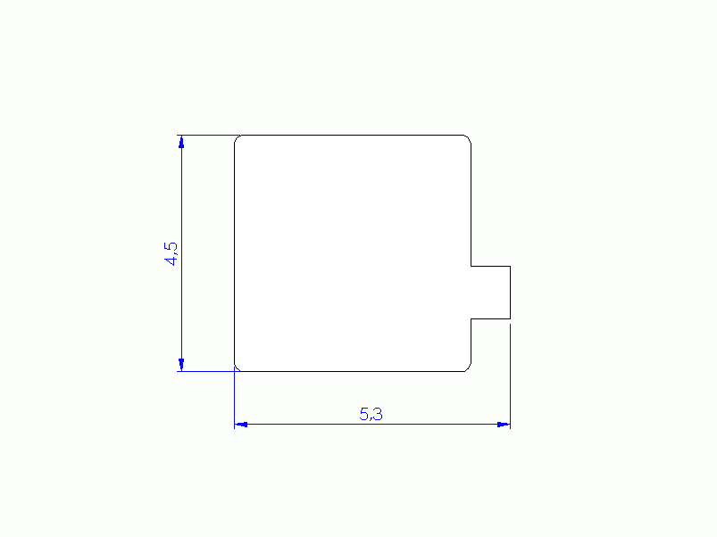 Profil en Silicone P822BA - format de type T - forme irrégulier