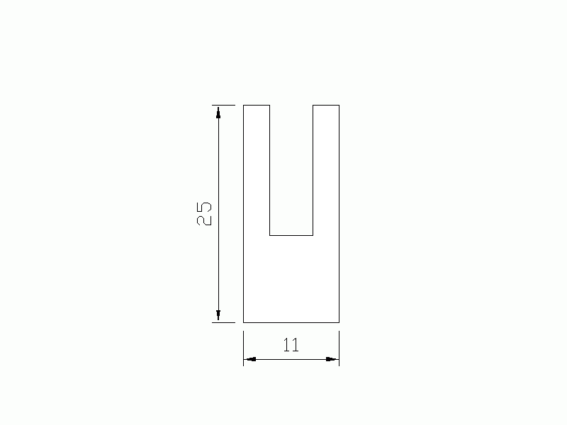 Profil en Silicone P872AF - format de type U - forme irrégulier