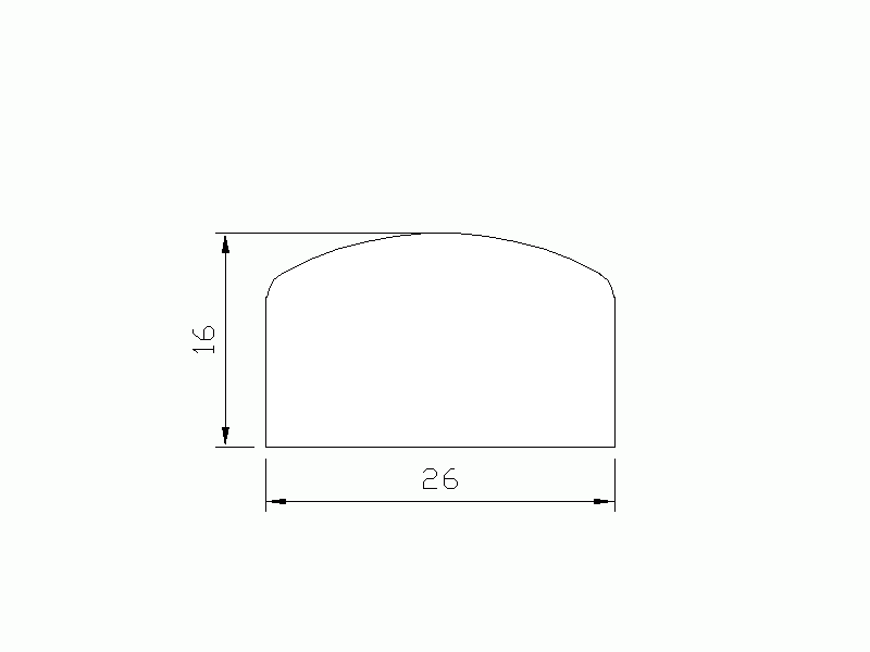 Profil en Silicone P90313M - format de type D - forme irrégulier