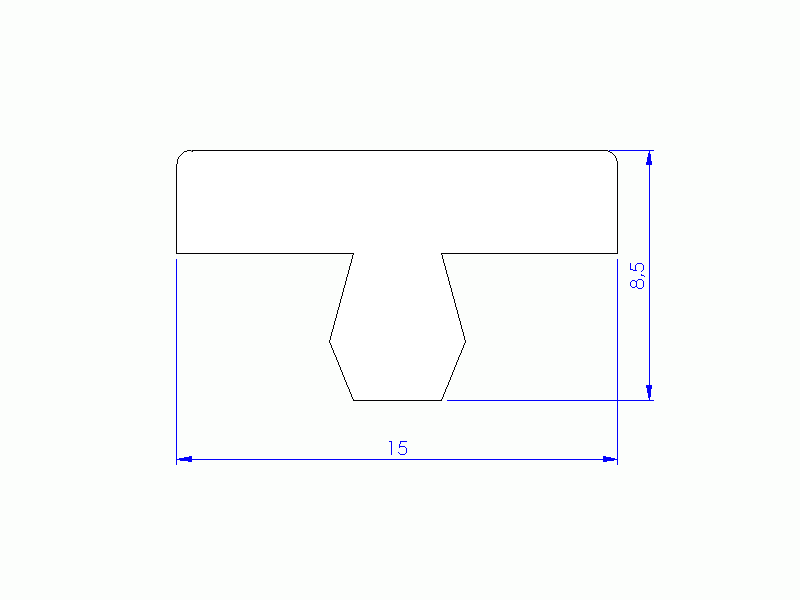 Profil en Silicone P90313Q - format de type T - forme irrégulier