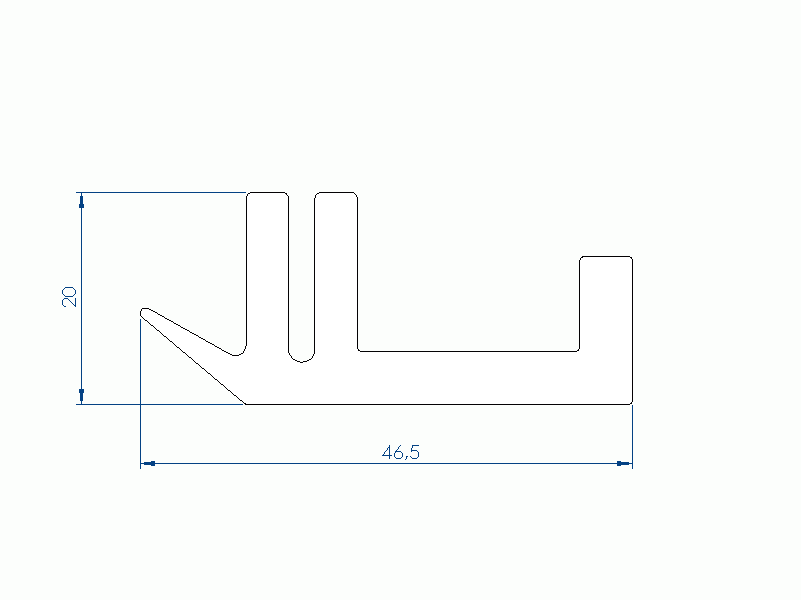 Profil en Silicone P91482A - format de type U - forme irrégulier