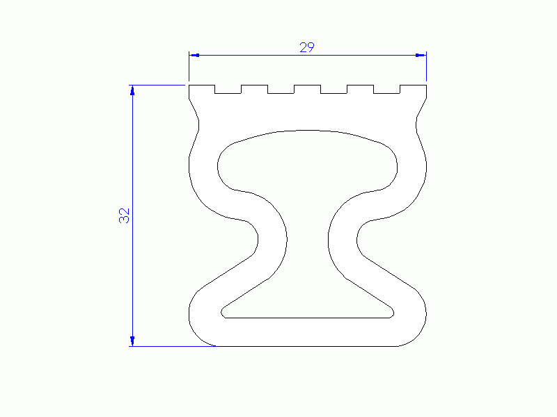 Profil en Silicone P91565J - format de type Trapèze - forme irrégulier