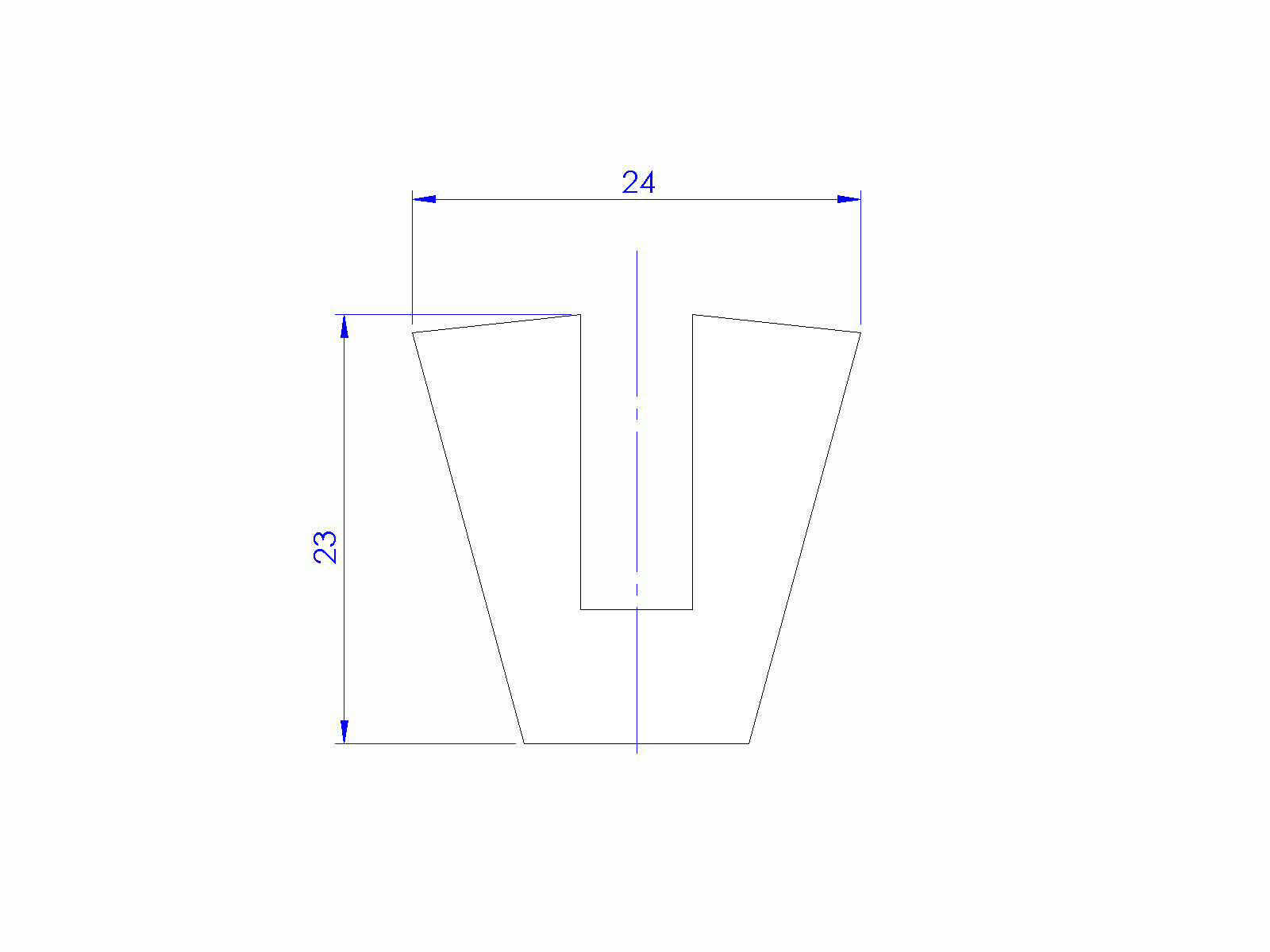 Profil en Silicone P91565O - format de type U - forme irrégulier