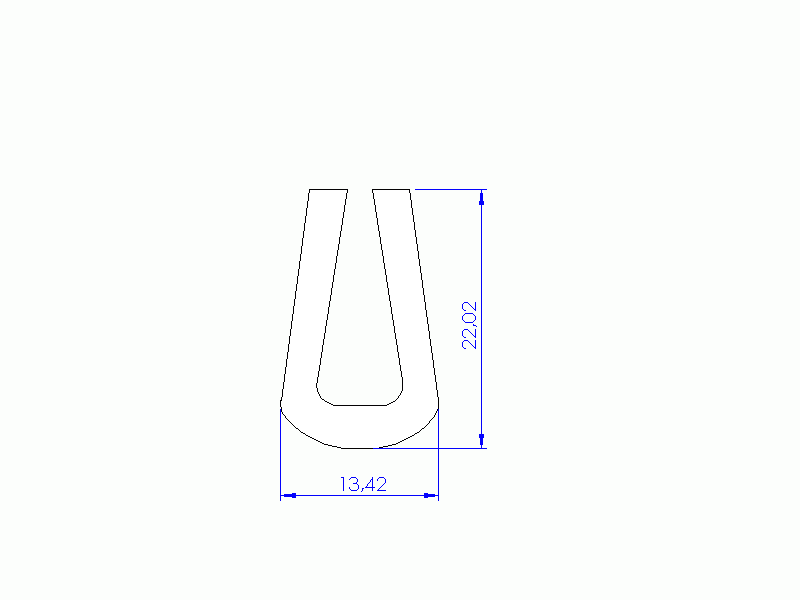 Profil en Silicone P91565S - format de type U - forme irrégulier