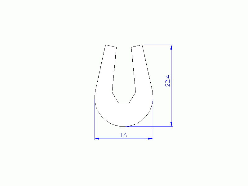 Profil en Silicone P91565T - format de type U - forme irrégulier