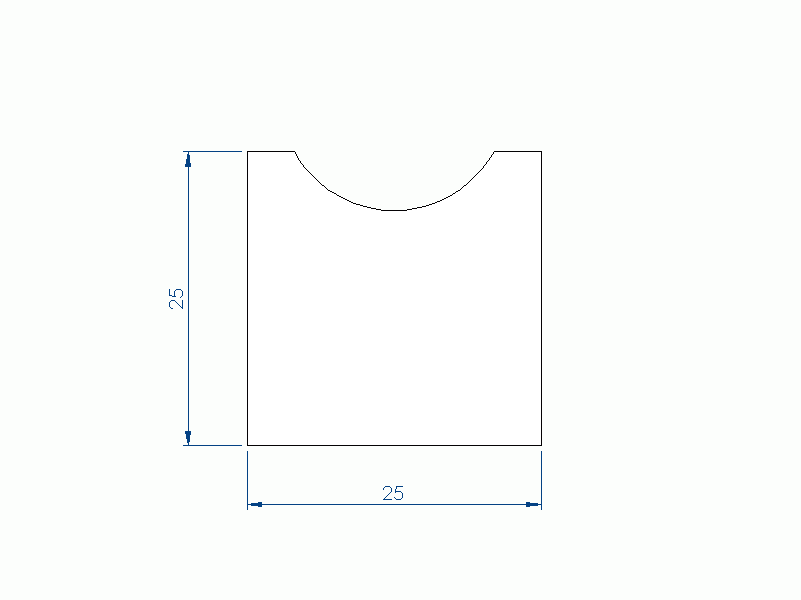 Profil en Silicone P91833A - format de type D - forme irrégulier