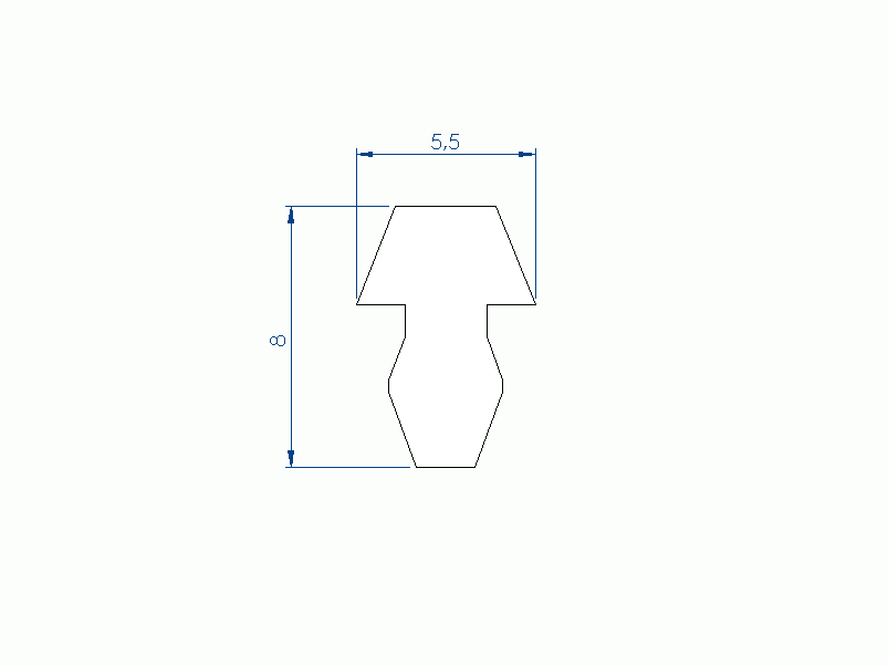 Profil en Silicone P91946HY - format de type T - forme irrégulier