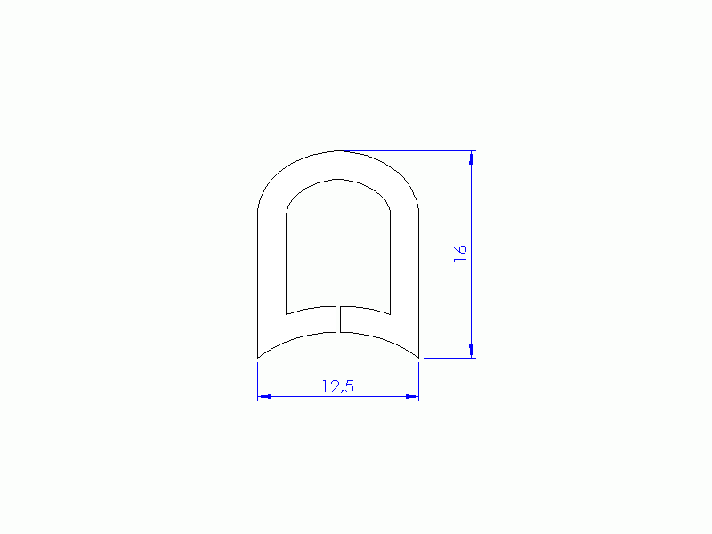 Profil en Silicone P91952A - format de type D - forme irrégulier