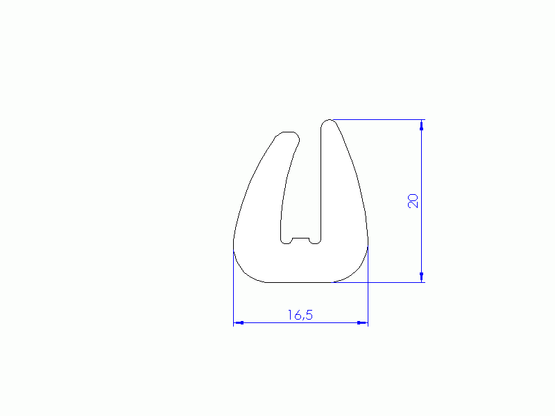 Profil en Silicone P92022B - format de type U - forme irrégulier