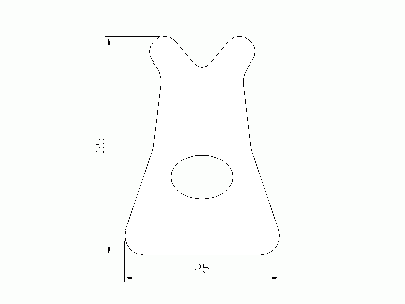 Profil en Silicone P92102 - format de type D - forme irrégulier