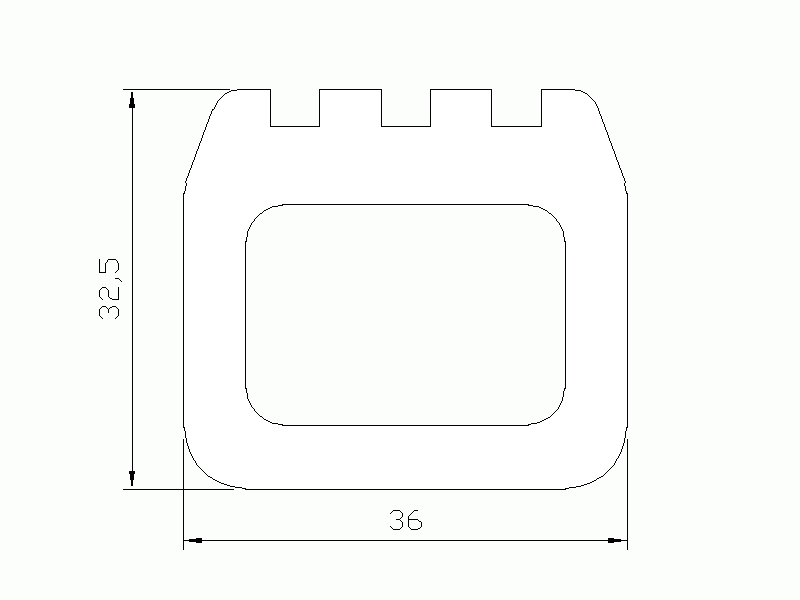 Profil en Silicone P92245A - format de type D - forme irrégulier