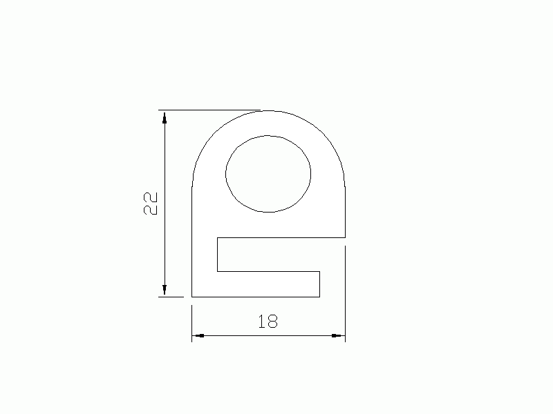 Profil en Silicone P92270A - format de type e - forme irrégulier