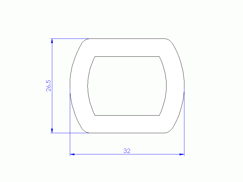 Profil en Silicone P92312A - format de type Trapèze - forme irrégulier