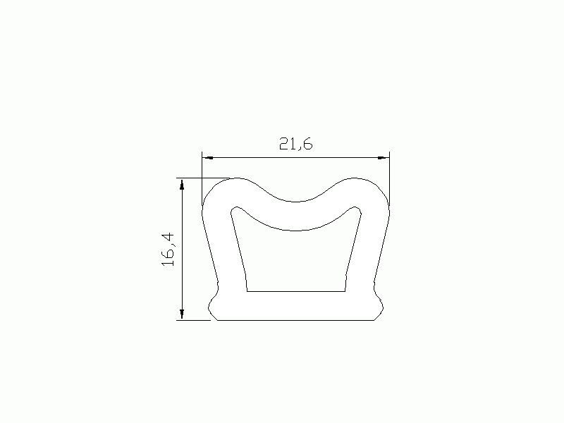 Profil en Silicone P92394A - format de type D - forme irrégulier