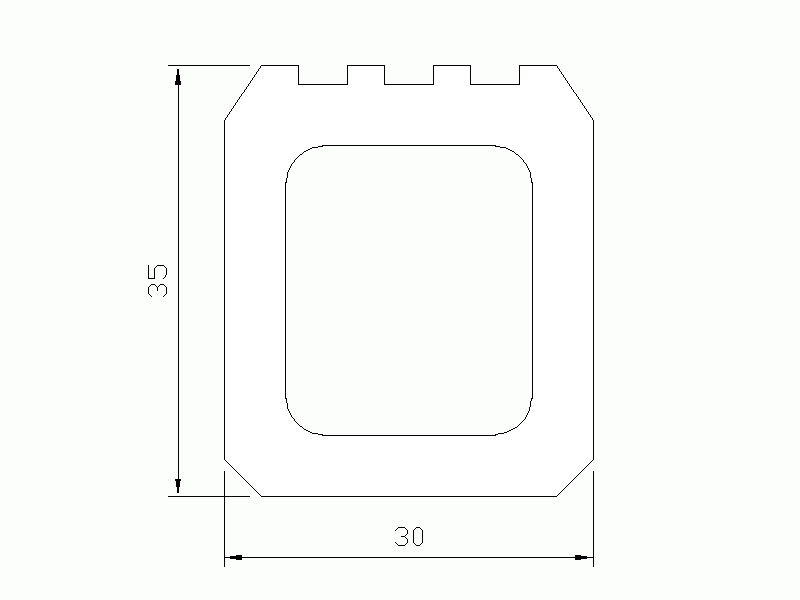 Profil en Silicone P924G - format de type D - forme irrégulier