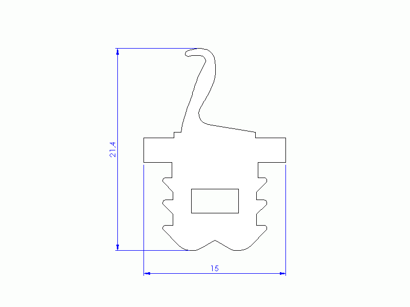 Profil en Silicone P92577C - format de type Double Trou - forme irrégulier